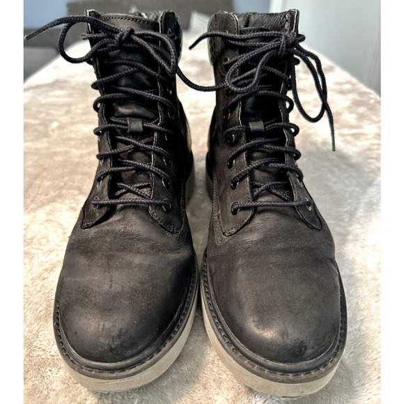 Timberland Black Nubuck Leather Snakeskin Accent Sensorflex Boots Womens 7.5 - Picture 1 of 11